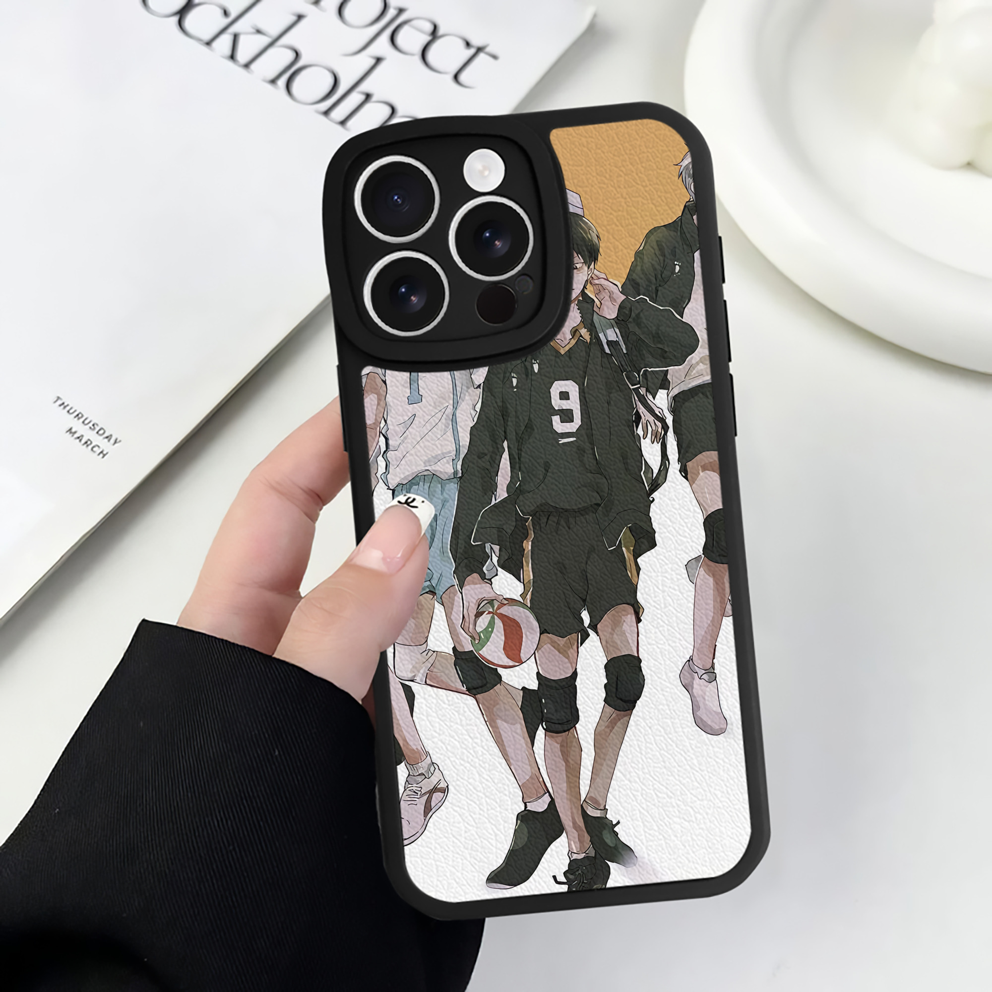 （画像用） ハイキュー!! Haikyu!! 【iPhone 16シリーズ対応】シリコンスマホケース（レザー調） 材質：シリコン